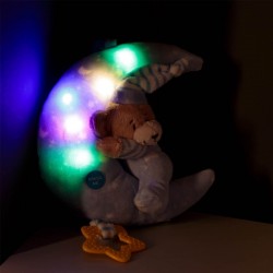 Carusel Muzical pentru Patut Luna Ursulet Bleu cu Lumina 24cm