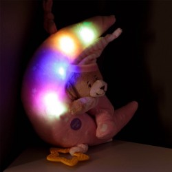 Carusel Muzical pentru Patut Bebe Ursulet Roz cu Lumina 24cm
