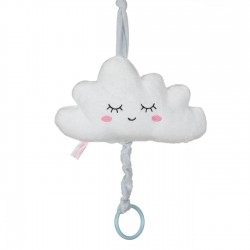 Carusel Muzical pentru Patut Bebe Nor Alb 23cm