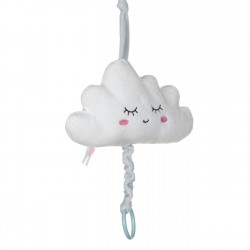 Carusel Muzical pentru Patut Bebe Nor Alb 23cm