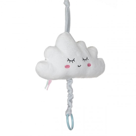 Carusel Muzical pentru Patut Bebe Nor Alb 23cm