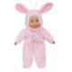 Papusa Bebelus Imbracata Iepuras Roz 34cm