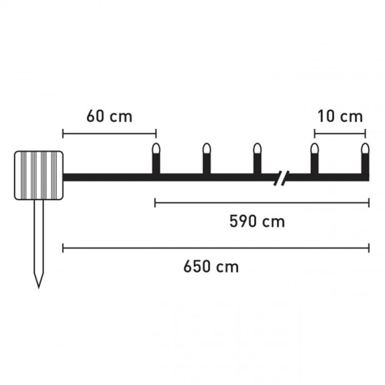 Instalatie de Lumini cu 60 de Becuri LED cu Senzor de Lumina & 2 Functii 6.5m - Multicolora