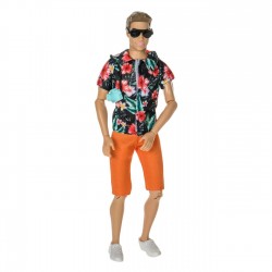 Papusa Manechin Barbat cu Aparat de Fotografiat si Ochelari de Soare 30cm