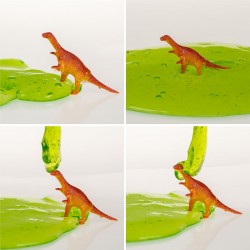 Jucarie Gelatina Slime Crystal Verde cu Dinozaur 250g