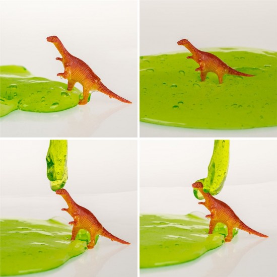 Jucarie Gelatina Slime Crystal Verde cu Dinozaur 250g