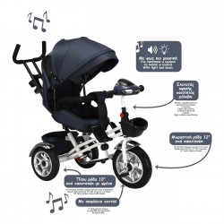 Tricicleta 4in1 cu Lumina Muzica & Sezut Reversibil