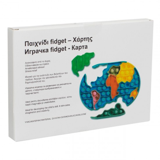 Jucarie Anti-Stress Fidget Harta 21x14.5cm
