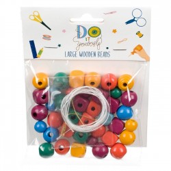 Set Margele din Lemn Colorate pentru Creatii