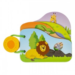 Carte Educativa din Lemn Animale din Jungla 12x12cm - 4F