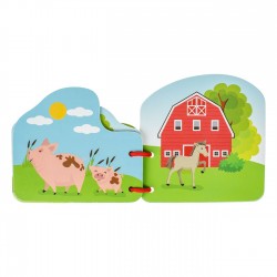 Carte Educativa din Lemn Animale de la Ferma 12x12cm - 4F