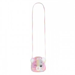 Gentuta Roz Ursulet cu Glitter Holografic pentru Fete 14x4x14cm