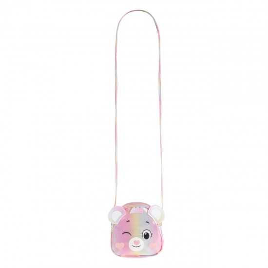 Gentuta Roz Ursulet cu Glitter Holografic pentru Fete 14x4x14cm