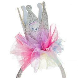 Set Coronita & Bagheta Coroana Rainbow Tul 30cm