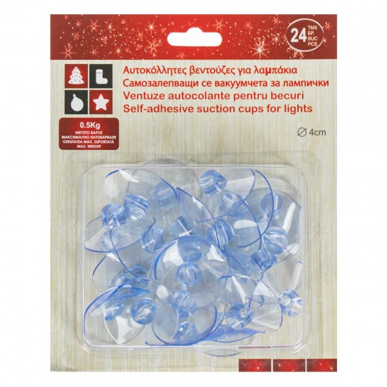 Ventuze pentru Luminite & Ornamente de Craciun - 24buc