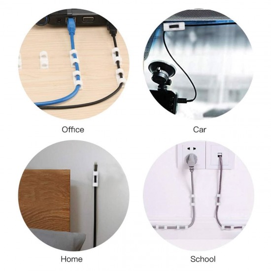 Cleme Autoadezive din Plastic Transparent pentru Organizarea Cablurilor 4x1.5cm - 20buc