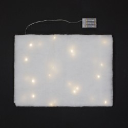 Stofa Decorativa de Craciun Alba cu LED 150x50cm