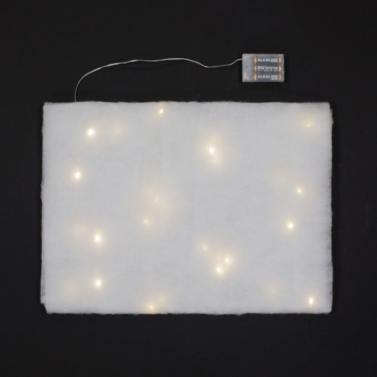 Stofa Decorativa de Craciun Alba cu LED 150x50cm