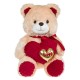 Ursulet de Plus Bej cu Inima Dubla Love 40cm