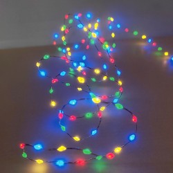 Instalatie de Lumini cu 123 de Becuri Dense LED cu Baterii si Program 2.09m de Interior & Exterior - Multicolore