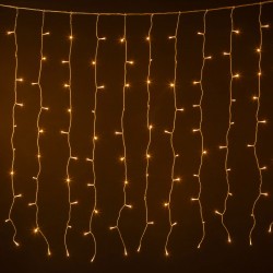 Perdea cu 200 de Becuri LED cu Lumini Ritmice & Telecomanda 2.13x1.89m de Exterior & Interior - Lumina Calda