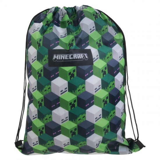 Rucsac Negru Verde Gri cu Model Minecraft 33x45.5cm