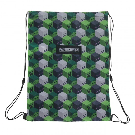 Rucsac Negru Verde Gri cu Model Minecraft 33x45.5cm