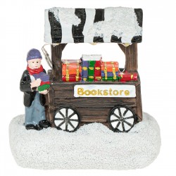 Scena de Craciun Librarie cu Lumina LED 9x5x9.5cm