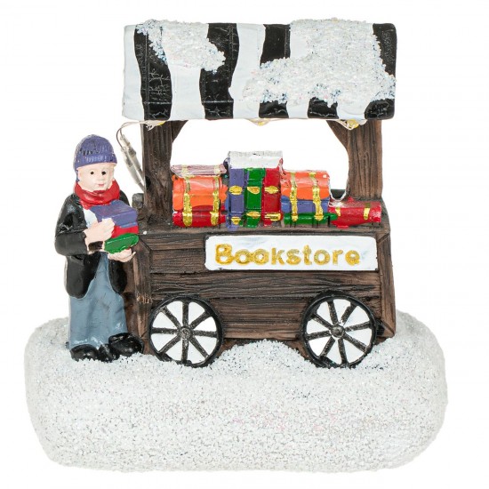 Scena de Craciun Librarie cu Lumina LED 9x5x9.5cm