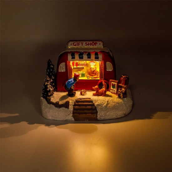 Scena de Craciun Magazin de Copii cu Lumina LED 13x7x10.5cm