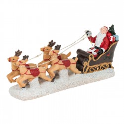 Scena de Craciun Sanie cu Mos Craciun LED 16x4x7cm