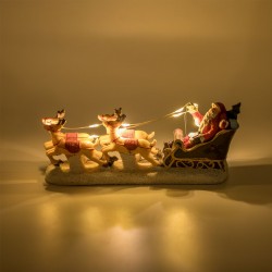 Scena de Craciun Sanie cu Mos Craciun LED 16x4x7cm