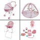 Set de Joaca Papusa Bebelus cu Carucior Scaun de Masa & Accesorii cu Sunete