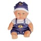 Papusa Bebelus cu Salopeta Alba Albastra Love Ratusca Palarie 22cm