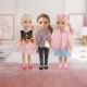 Papusa Fashion Girl cu Vesta Roz din Imitatie de Blana & Panglica Par - 45cm
