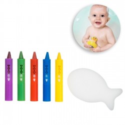 Set Joaca in Cada cu 5 Creioane Colorate & Burete Pestisor - 6buc