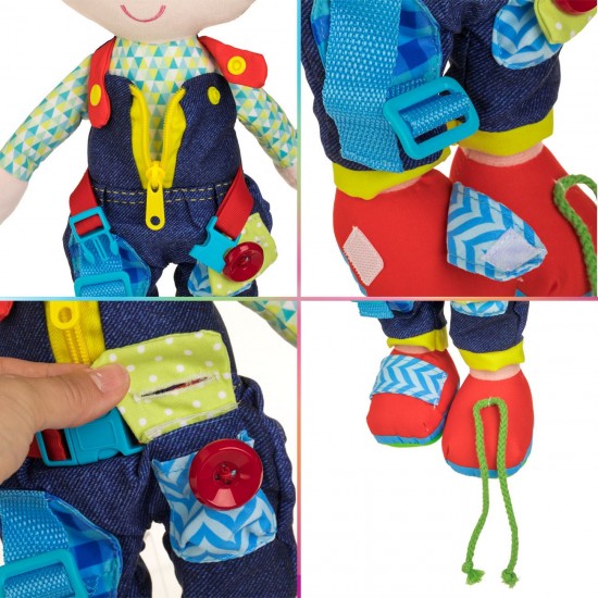 Papusa Textila Educativa Baiat 40cm