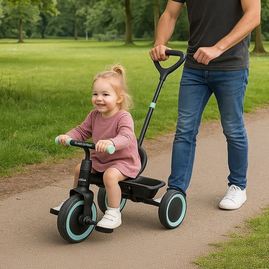 Tricicleta 2 in 1 Neagra Verde Menta cu Centura