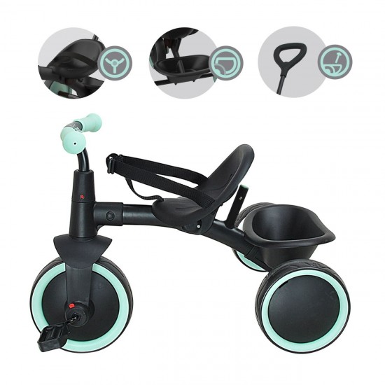 Tricicleta 2 in 1 Neagra Verde Menta cu Centura