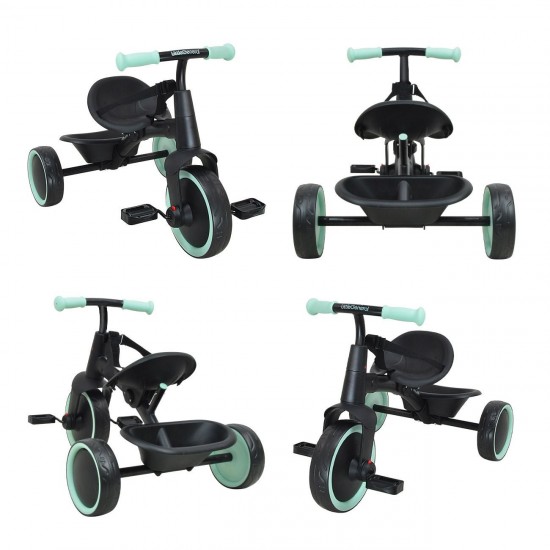Tricicleta 2 in 1 Neagra Verde Menta cu Centura