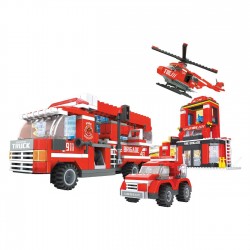 Cuburi de Constructie Statie de Pompieri (709 piese)