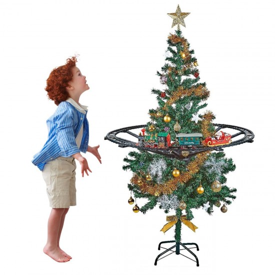 Trenulet Electric cu Sine pentru Brad de Craciun cu Lumina & Sunet - 30 piese