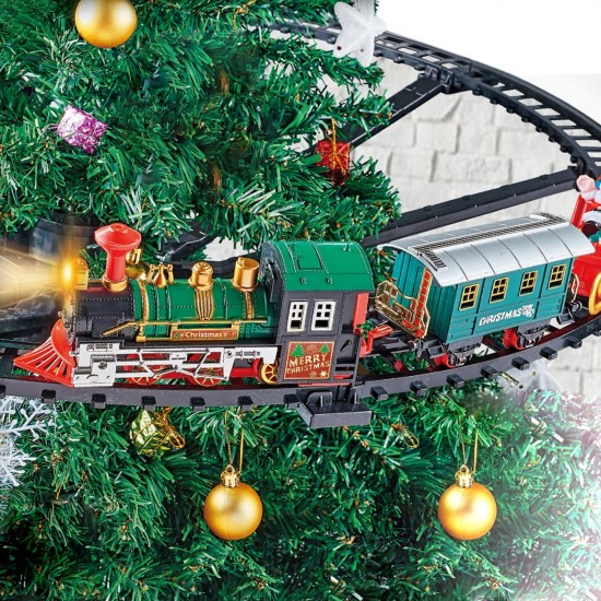 Trenulet Electric cu Sine pentru Brad de Craciun cu Lumina & Sunet - 30 piese