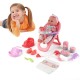 Set Scaun de Masa cu Papusa Bebelus Sunete & Accesorii