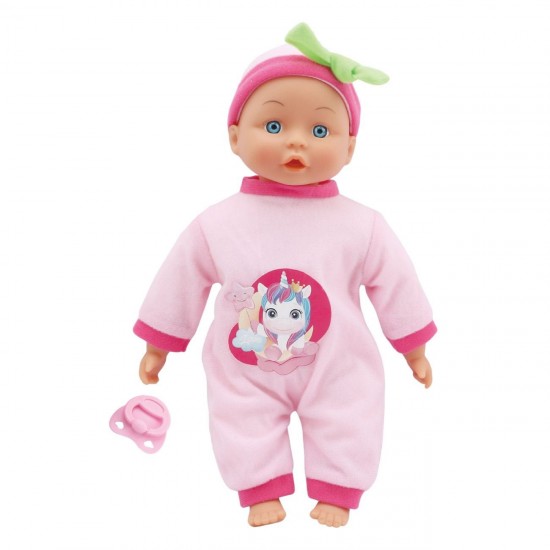 Papusa Bebelus cu Corp Moale Suzeta & 24 de Sunete 33cm