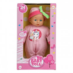 Papusa Bebelus cu Corp Moale Suzeta & 24 de Sunete 33cm
