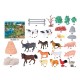 Set cu Animale de la Ferma din Plastic - 50 de piese