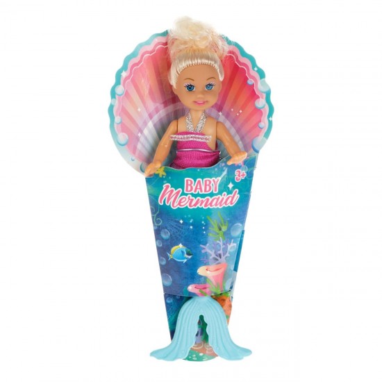 Papusa Manechin Mini Sirena cu Scoica 21cm