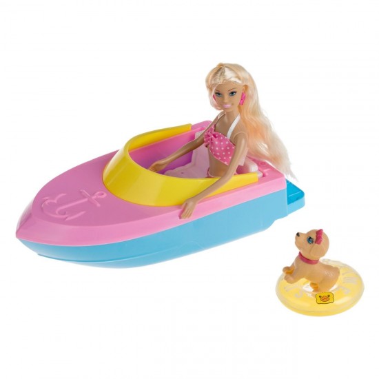 Papusa Manechin Betty cu Costum de Baie Barca & 2 Accesorii