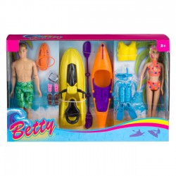 Set Papusi Manechin cu Jetski Canoe & Accesorii